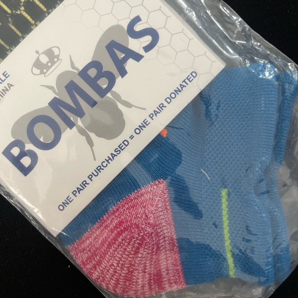 Bombas Blue Ankle Socks Size M